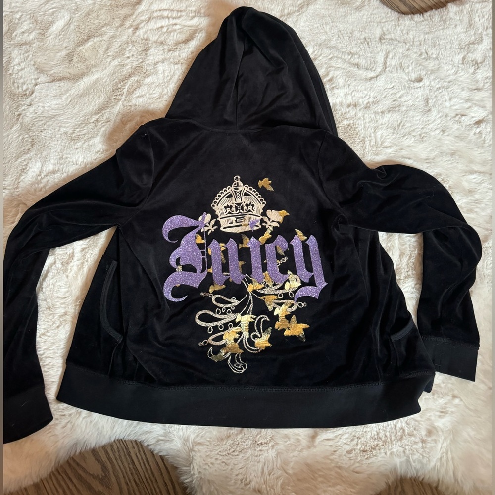 Sparkly terry cloth juicy zip up